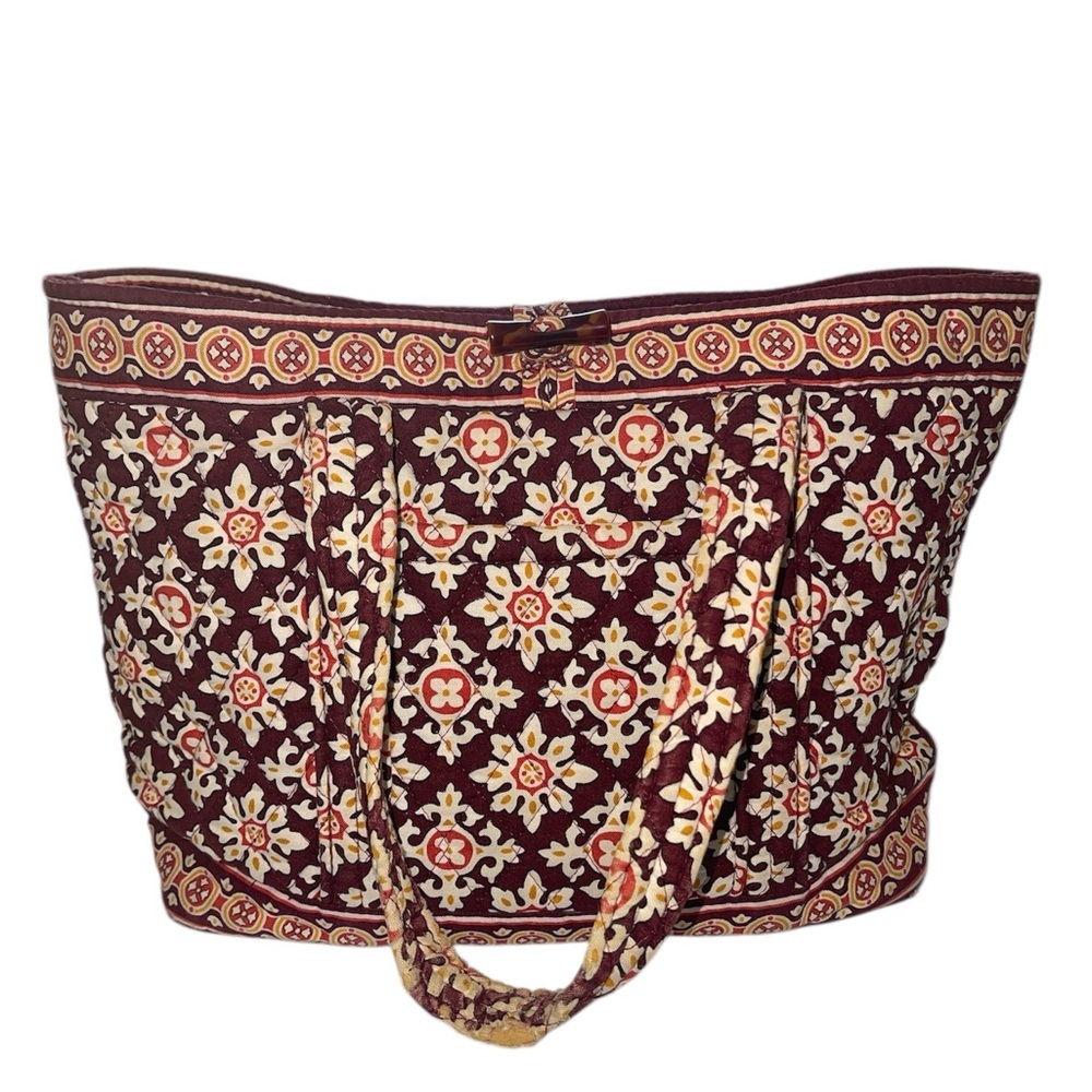 Vera Bradley Burgundy Medallion Toggle Tote